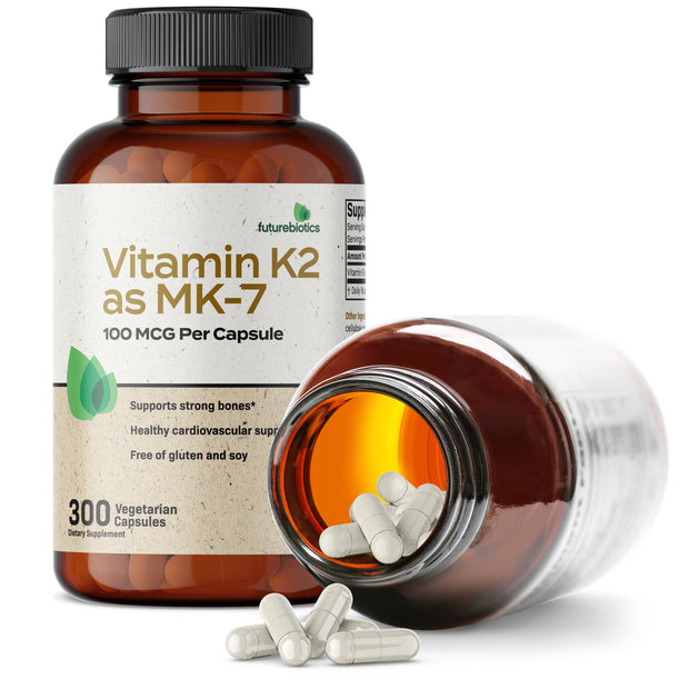 Vitamin K2 as MK-7 100 mcg, 300 Vegetarian Capsules