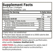 Antarctic Krill Oil 2000mg Extra Strength with Astaxanthin, 250 Softgels