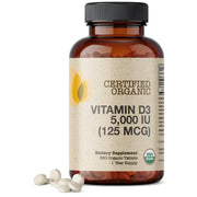 Certified Organic Vitamin D3 5,000 IU, 360 Organic Tablets