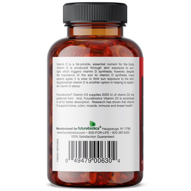 Vitamin D3 2000 IU, 120 Softgels