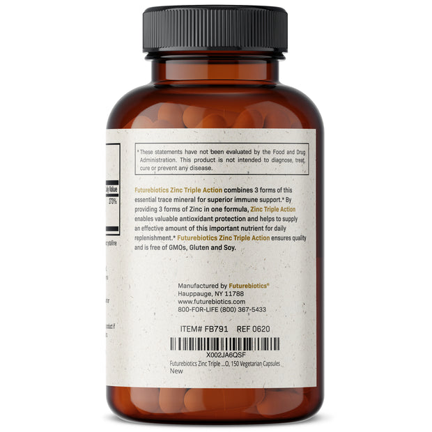 Zinc Triple Action 30mg Key Nutrient Blend, 150 Capsules