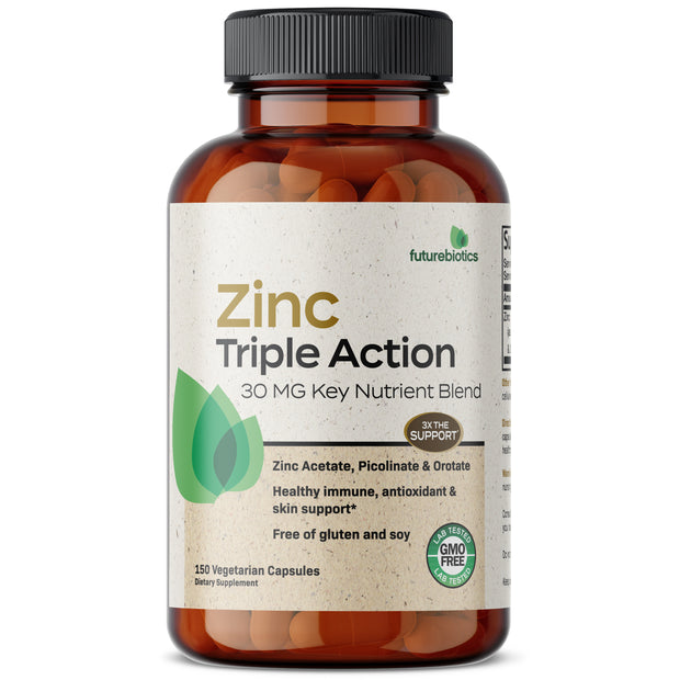 Zinc Triple Action 30mg Key Nutrient Blend, 150 Capsules