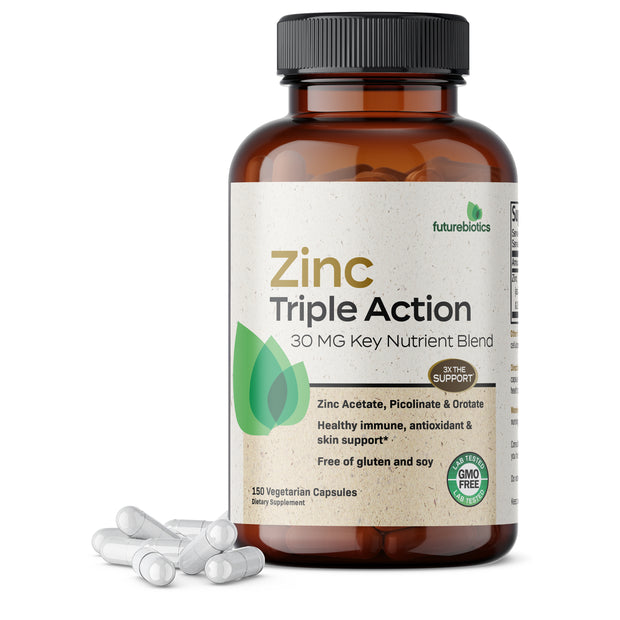 Zinc Triple Action 30mg Key Nutrient Blend, 150 Capsules