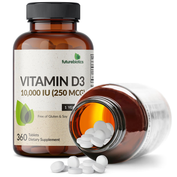 Vitamin D3 10,000iu (250mcg), 360 Tablets - 1 Year Supply