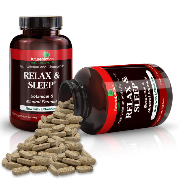 Futurebiotics Relax & Sleep Support Supplement and Bottles
