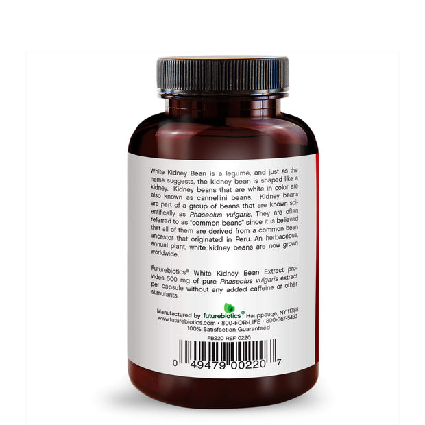 Back View of Futurebiotics White Kidney Bean Extract Bottle