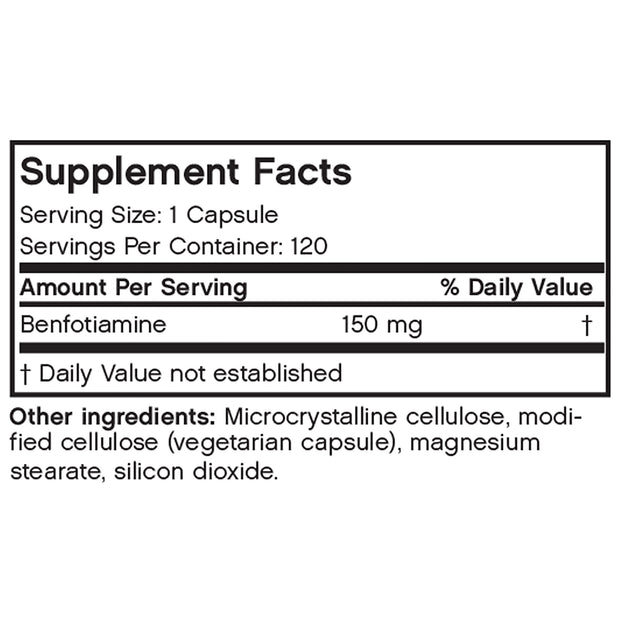 Nutritional Label for Futurebiotics Benfotiamine