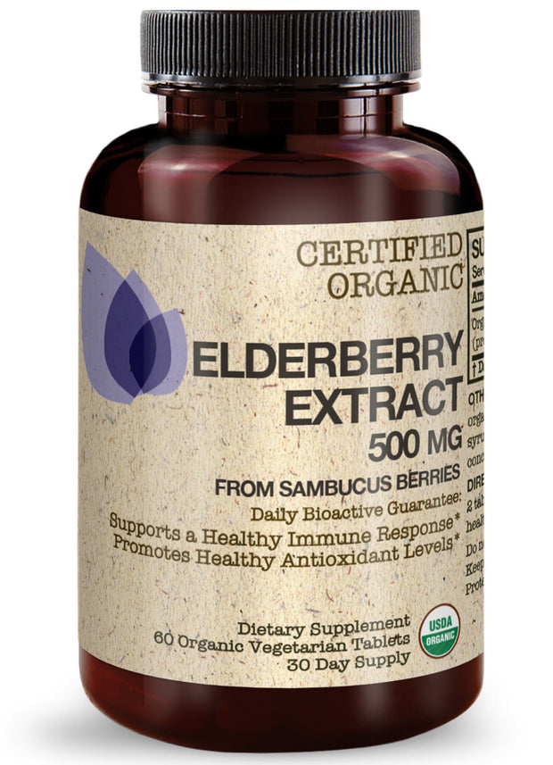 Organic Elderberry Extract 500mg, 60 Tablets