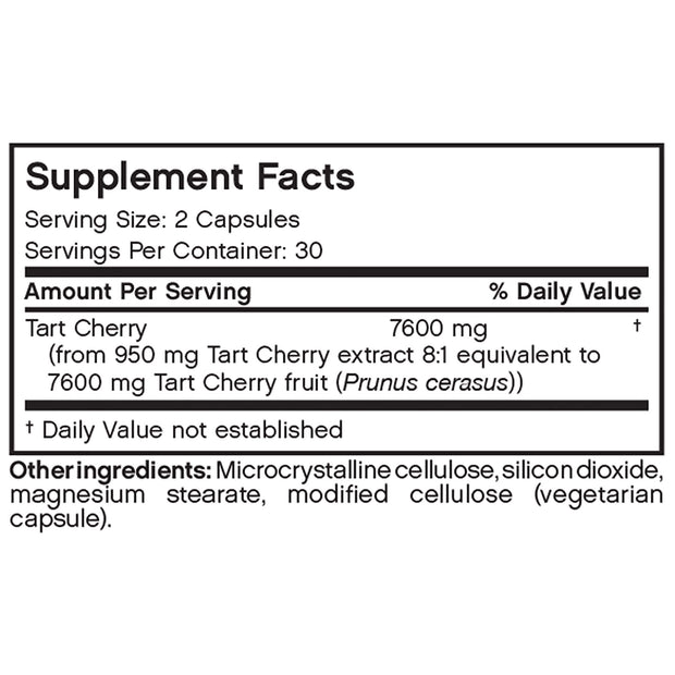Nutritional Label for Futurebiotics Tart Cherry