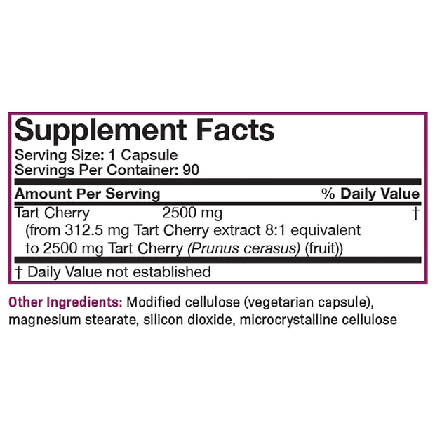 Nutritional Label for Futurebiotics Tart Cherry 2500mg