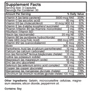 Nutritional Label for Futurebiotics M.V Teen, Multivitamin for Teens